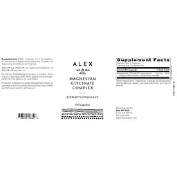 Alex MD PhD Magnesium Glycinate Complex (Allergen & Preservative-Free) - 100 capsules - Master