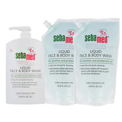 LIQUID FACE AND BODY WASH - 1000 ML + 2 PACK LIQUID FACE AND BODY WASH REFILL - 1000 ML primary image