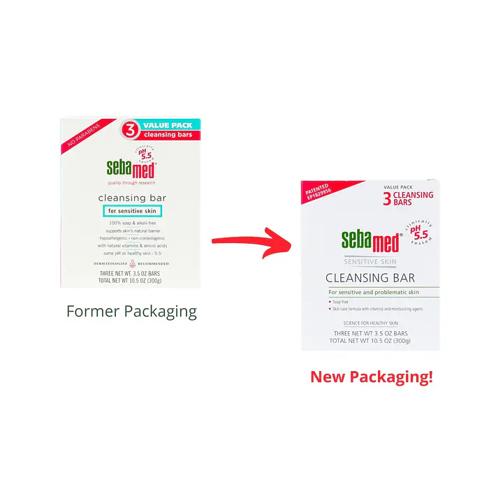 3 Pack Cleansing Bar - 300 g - Size: 100 g, Pack: 3